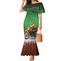 Braaap Christmas Family Matching Mermaid Dress and Hawaiian Shirt Motocross Santa - Wonder Print Shop