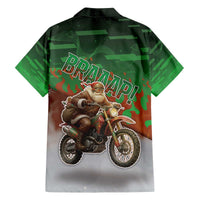 Braaap Christmas Family Matching Off The Shoulder Long Sleeve Dress and Hawaiian Shirt Motocross Santa - Wonder Print Shop