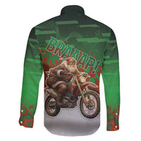 Braaap Christmas Family Matching Off The Shoulder Long Sleeve Dress and Hawaiian Shirt Motocross Santa - Wonder Print Shop