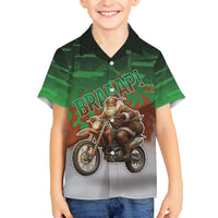 Braaap Christmas Family Matching Off The Shoulder Long Sleeve Dress and Hawaiian Shirt Motocross Santa - Wonder Print Shop
