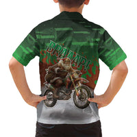 Braaap Christmas Family Matching Off Shoulder Maxi Dress and Hawaiian Shirt Motocross Santa - Wonder Print Shop