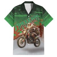 Braaap Christmas Family Matching Off Shoulder Maxi Dress and Hawaiian Shirt Motocross Santa - Wonder Print Shop