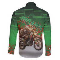 Braaap Christmas Family Matching Off Shoulder Maxi Dress and Hawaiian Shirt Motocross Santa - Wonder Print Shop