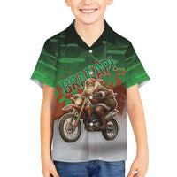 Braaap Christmas Family Matching Off Shoulder Maxi Dress and Hawaiian Shirt Motocross Santa - Wonder Print Shop