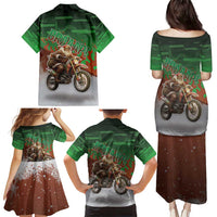 Braaap Christmas Family Matching Puletasi and Hawaiian Shirt Motocross Santa - Wonder Print Shop
