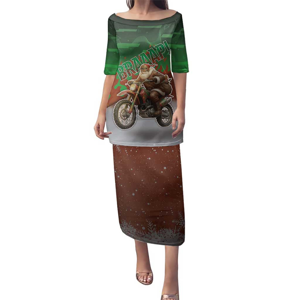 Braaap Christmas Family Matching Puletasi and Hawaiian Shirt Motocross Santa - Wonder Print Shop