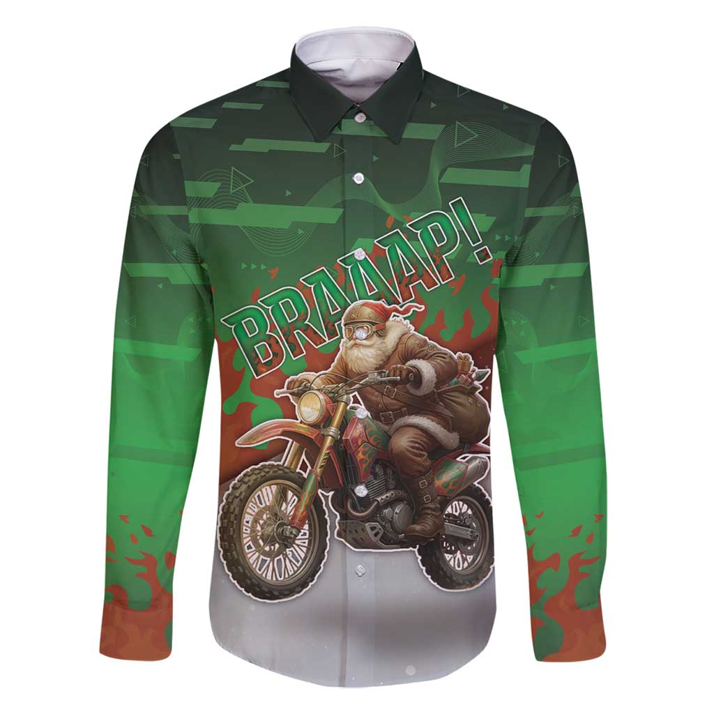 Braaap Christmas Family Matching Summer Maxi Dress and Hawaiian Shirt Motocross Santa - Wonder Print Shop