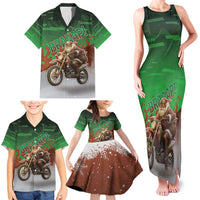 Braaap Christmas Family Matching Tank Maxi Dress and Hawaiian Shirt Motocross Santa - Wonder Print Shop