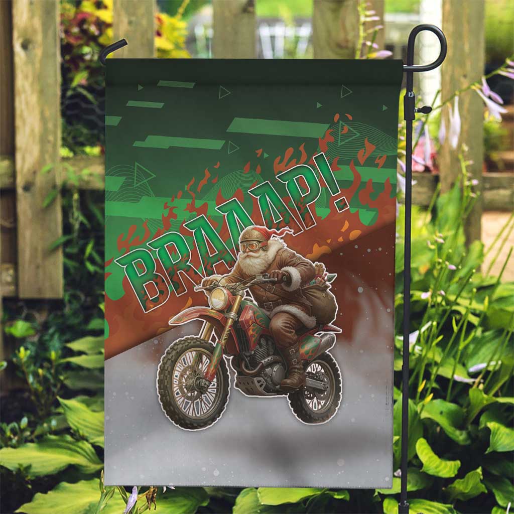 Braaap Christmas Garden Flag Motocross Santa - Wonder Print Shop