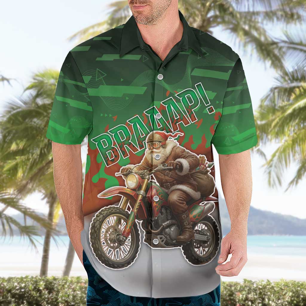 Braaap Christmas Hawaiian Shirt Motocross Santa - Wonder Print Shop