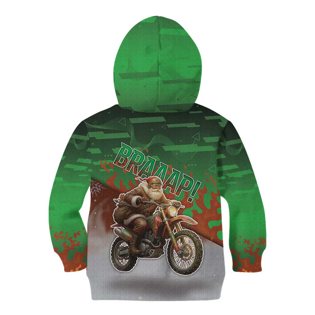 Braaap Christmas Kid Hoodie Motocross Santa - Wonder Print Shop