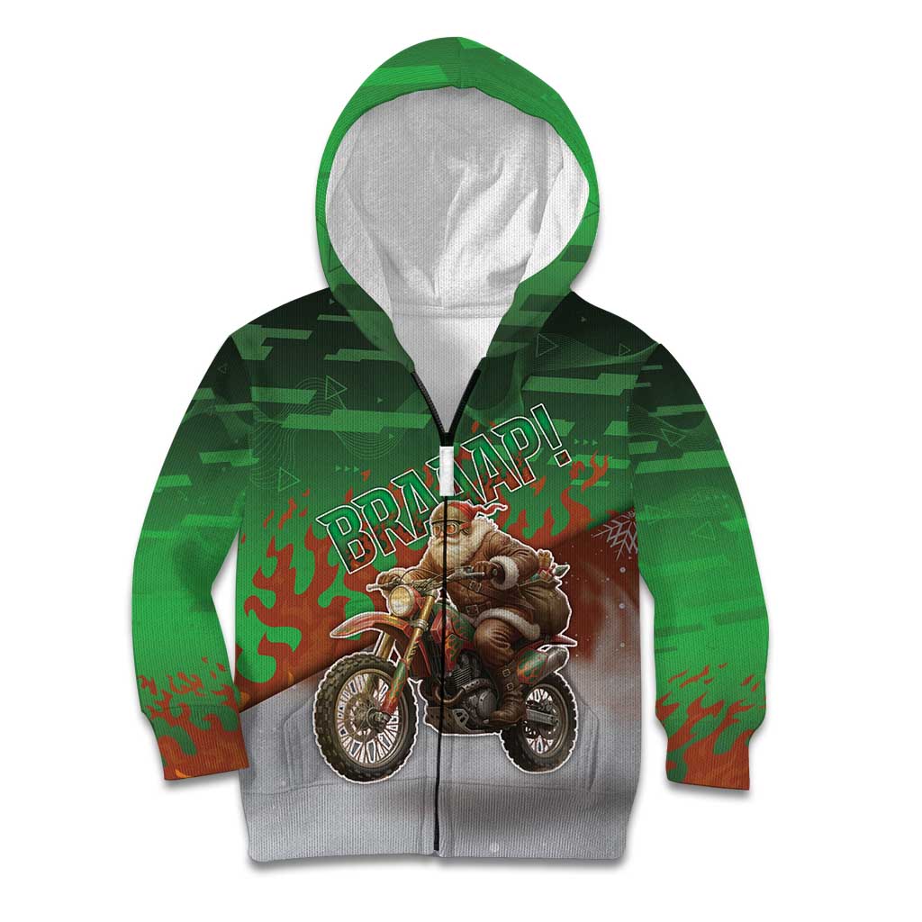 Braaap Christmas Kid Hoodie Motocross Santa - Wonder Print Shop