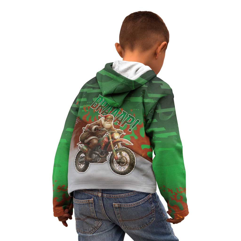 Braaap Christmas Kid Hoodie Motocross Santa - Wonder Print Shop
