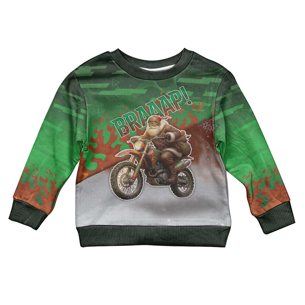Braaap Christmas Kid Ugly Christmas Sweater Motocross Santa - Wonder Print Shop