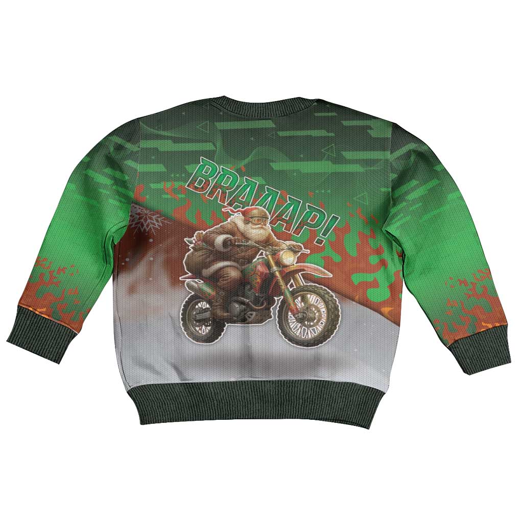 Braaap Christmas Kid Ugly Christmas Sweater Motocross Santa - Wonder Print Shop