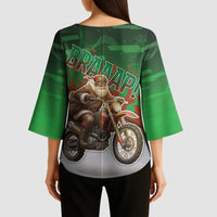 Braaap Christmas Kimono Sleeve Blouse Motocross Santa - Wonder Print Shop