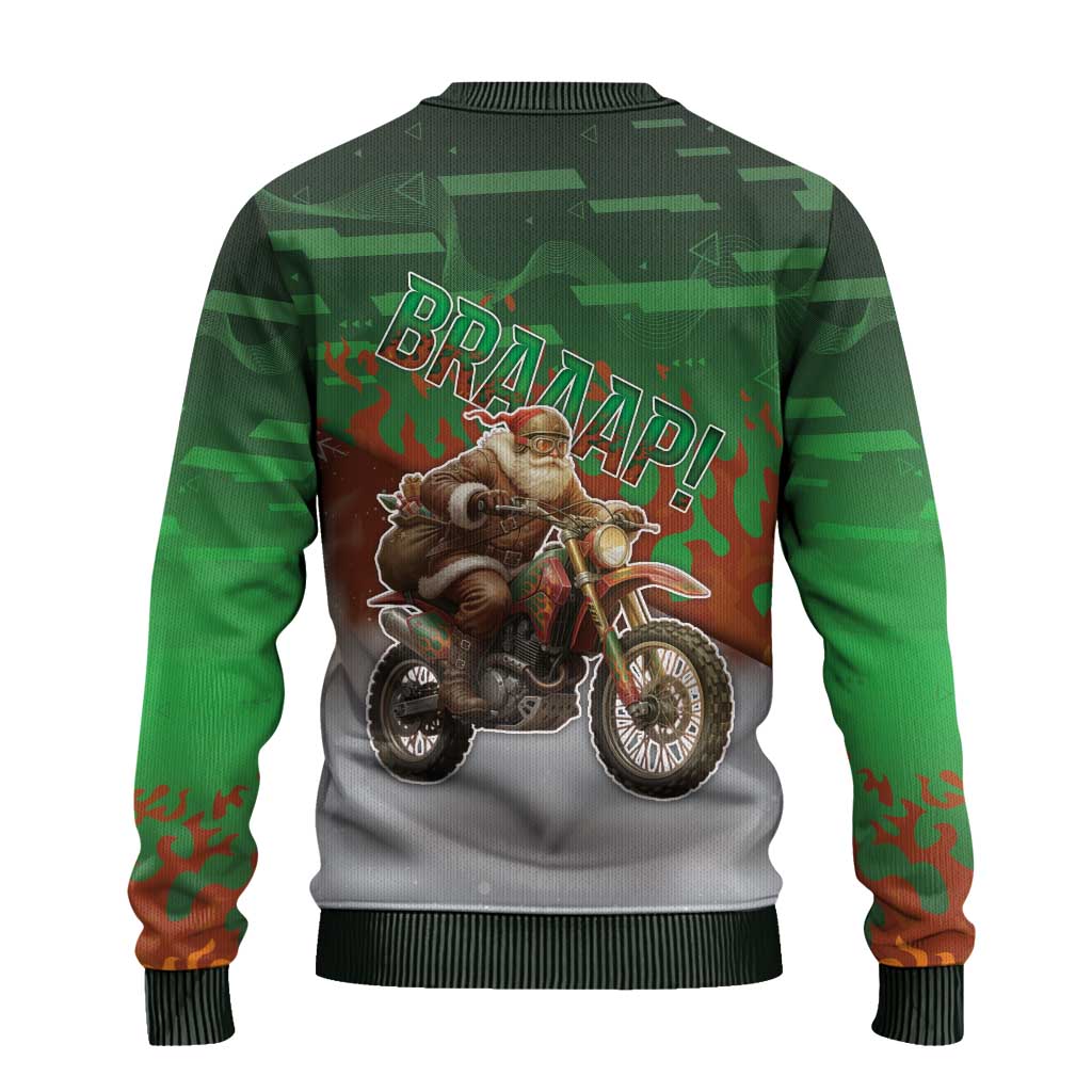 Braaap Christmas Ugly Christmas Sweater Motocross Santa - Wonder Print Shop