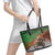 Braaap Christmas Leather Tote Bag Motocross Santa - Wonder Print Shop
