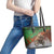 Braaap Christmas Leather Tote Bag Motocross Santa - Wonder Print Shop