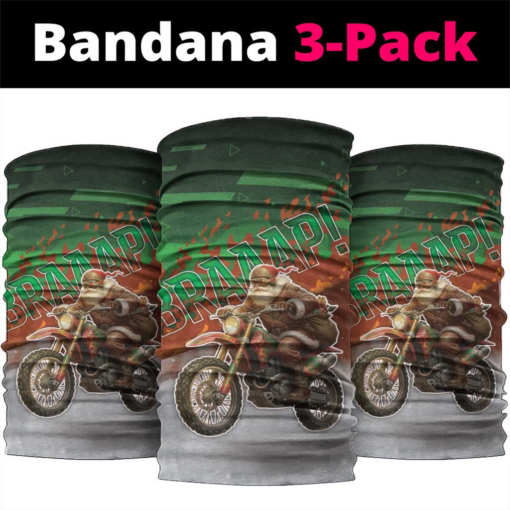 Braaap Christmas Neck Gaiter Motocross Santa - Wonder Print Shop