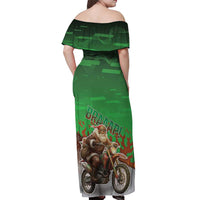 Braaap Christmas Off Shoulder Maxi Dress Motocross Santa - Wonder Print Shop
