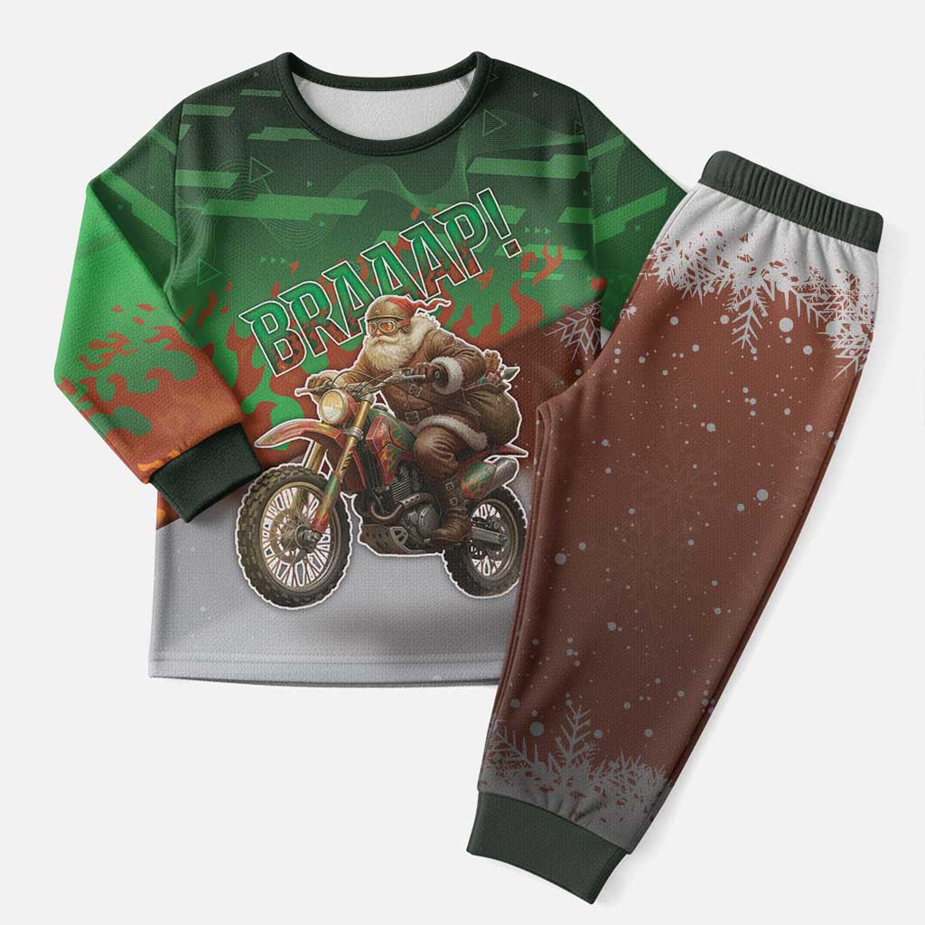 Braaap Christmas Pajama Set Motocross Santa - Wonder Print Shop