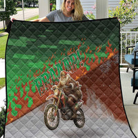 Braaap Christmas Quilt Motocross Santa - Wonder Print Shop