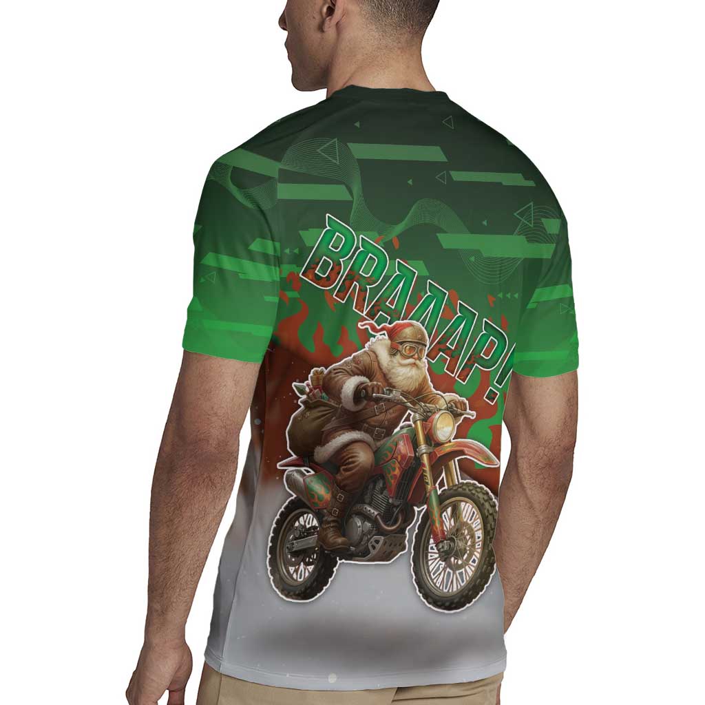 Braaap Christmas Rugby Jersey Motocross Santa - Wonder Print Shop