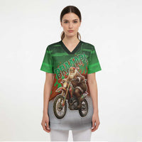 Braaap Christmas Scrub Top Motocross Santa - Wonder Print Shop