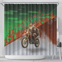 Braaap Christmas Shower Curtain Motocross Santa - Wonder Print Shop
