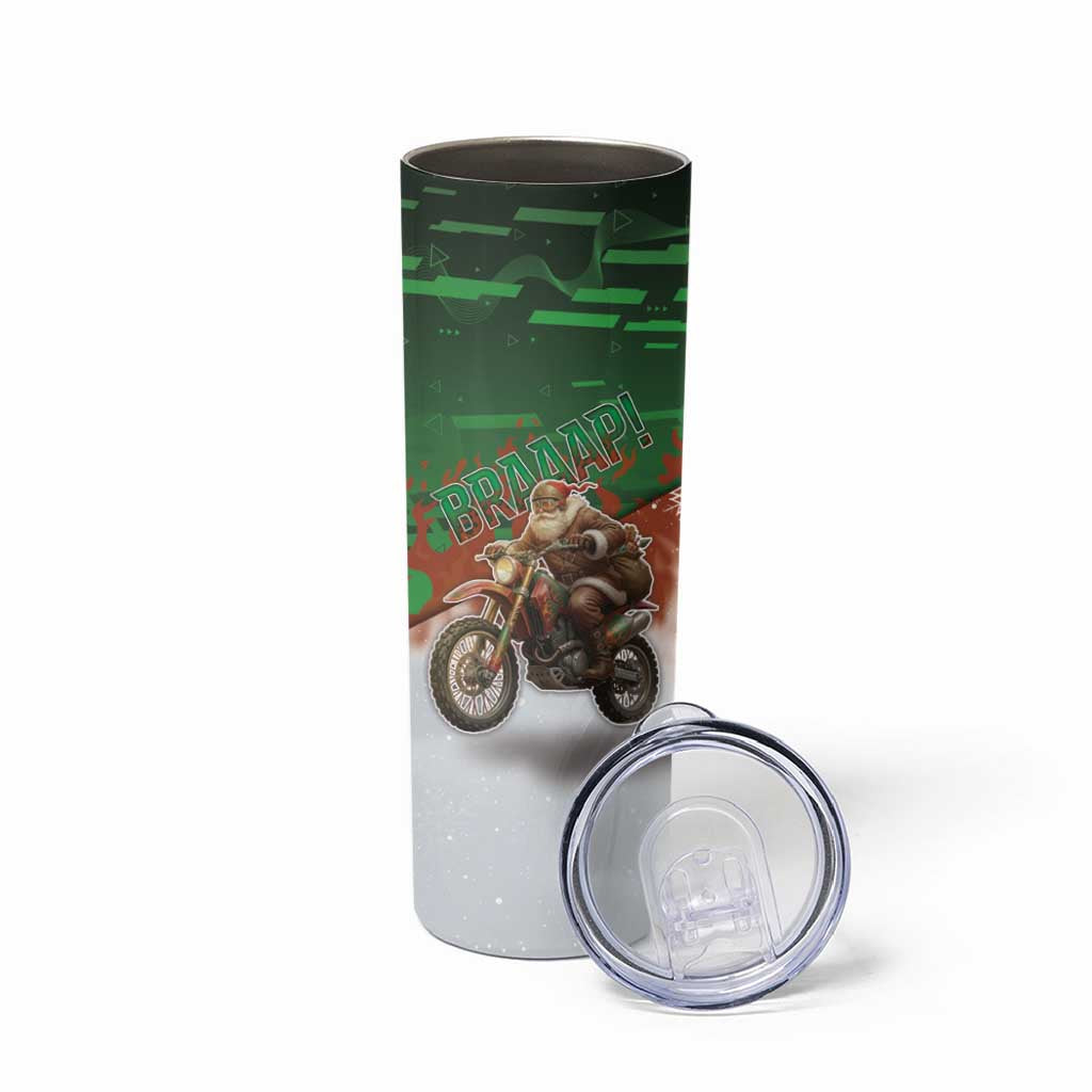 Braaap Christmas Skinny Tumbler Motocross Santa - Wonder Print Shop