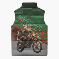 Braaap Christmas Sleeveless Puffer Jacket Motocross Santa - Wonder Print Shop