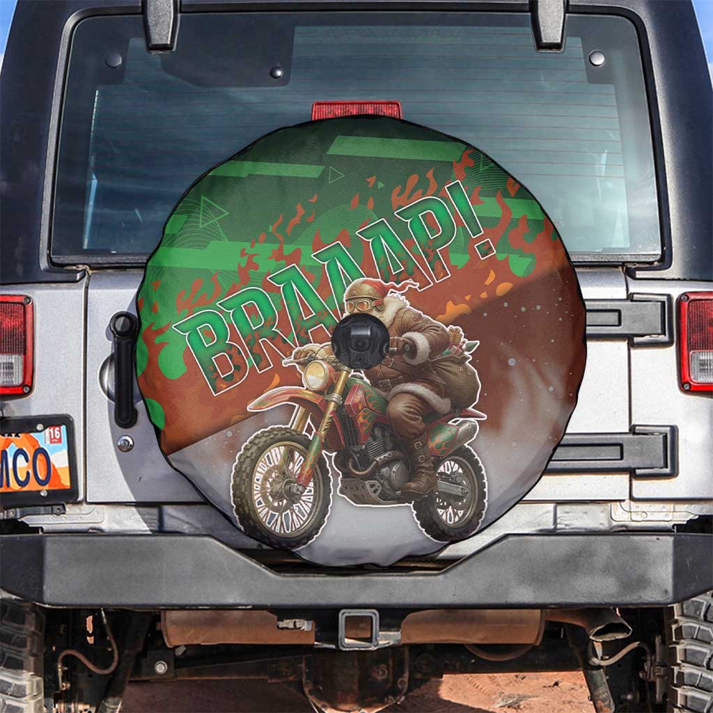 Braaap Christmas Spare Tire Cover Motocross Santa - Wonder Print Shop