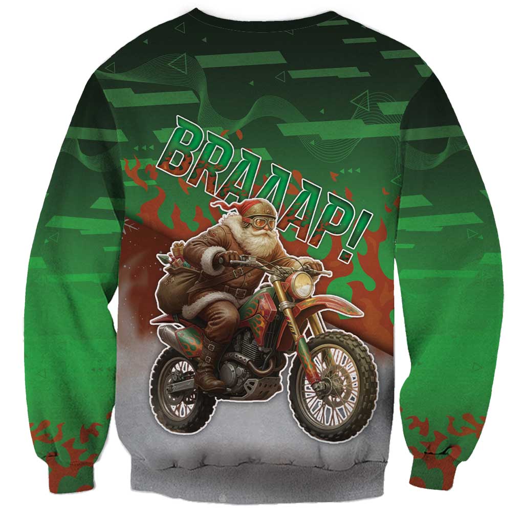 Braaap Christmas Sweatshirt Motocross Santa - Wonder Print Shop