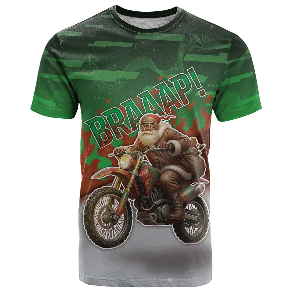 Braaap Christmas T Shirt Motocross Santa - Wonder Print Shop