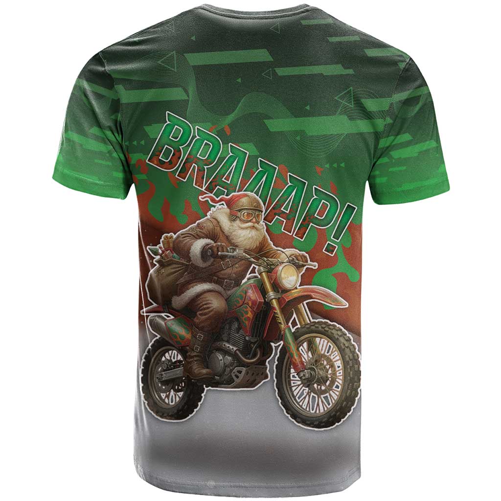 Braaap Christmas T Shirt Motocross Santa - Wonder Print Shop