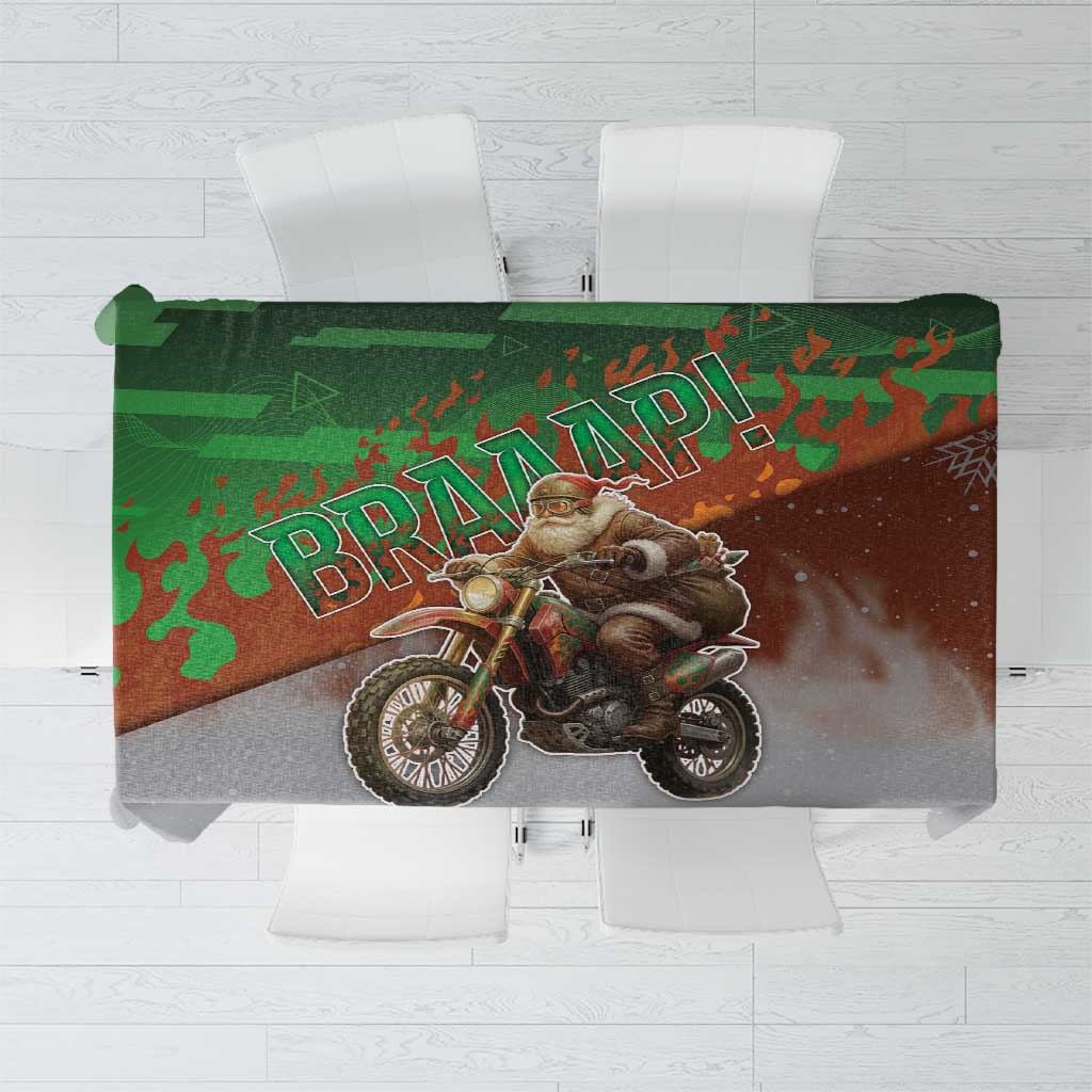 Braaap Christmas Tablecloth Motocross Santa - Wonder Print Shop