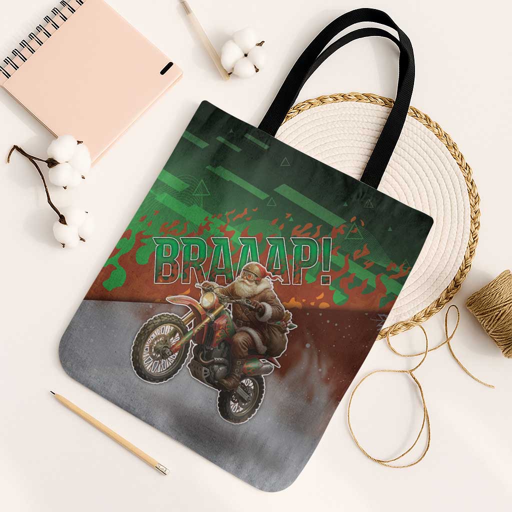Braaap Christmas Tote Bag Motocross Santa - Wonder Print Shop