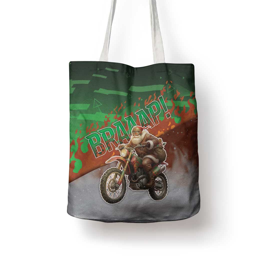 Braaap Christmas Tote Bag Motocross Santa - Wonder Print Shop