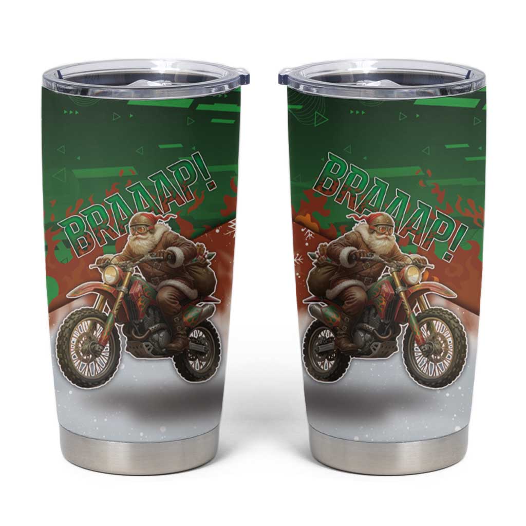 Braaap Christmas Tumbler Cup Motocross Santa - Wonder Print Shop