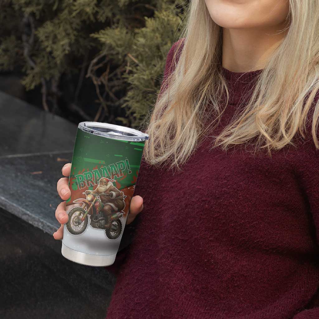 Braaap Christmas Tumbler Cup Motocross Santa - Wonder Print Shop