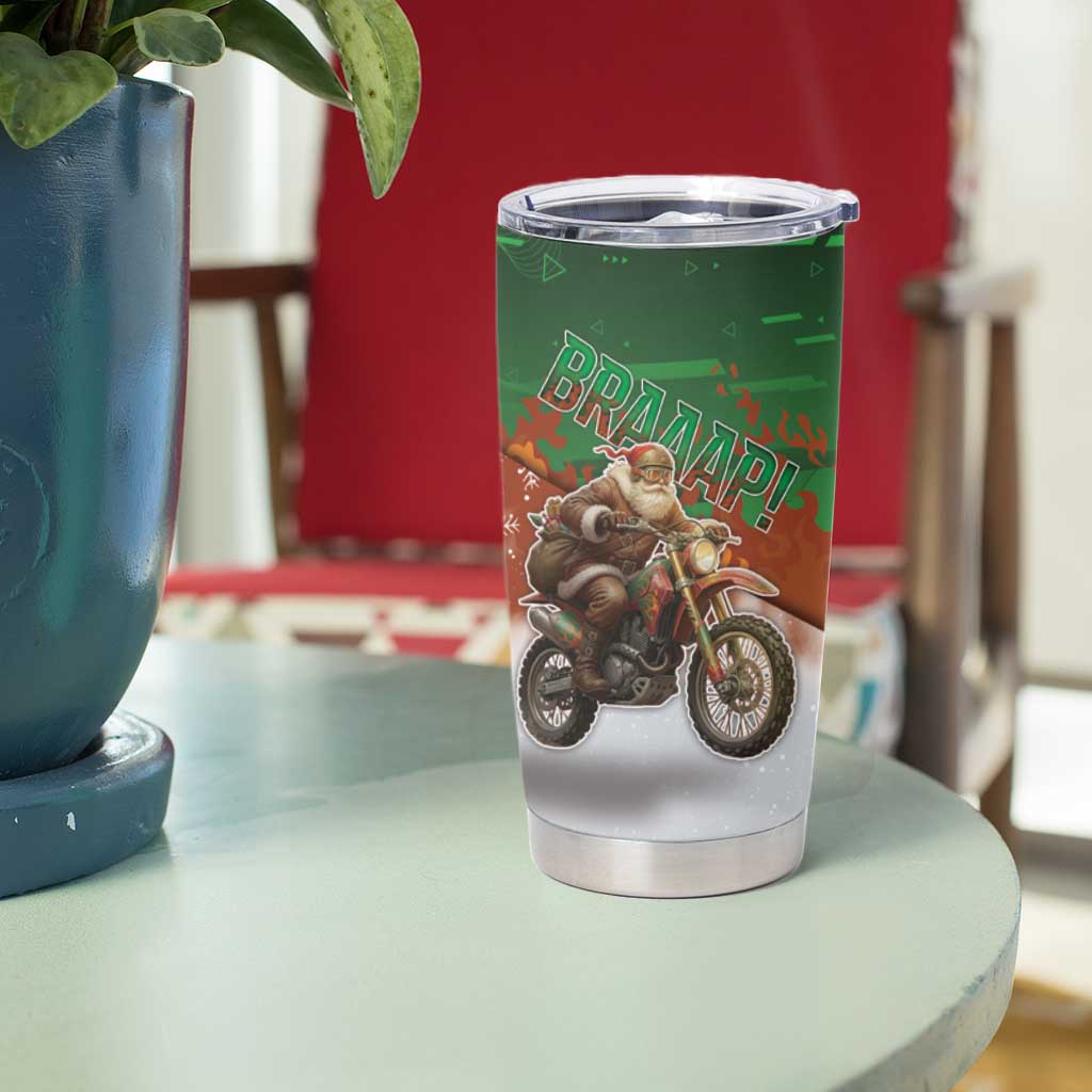 Braaap Christmas Tumbler Cup Motocross Santa - Wonder Print Shop