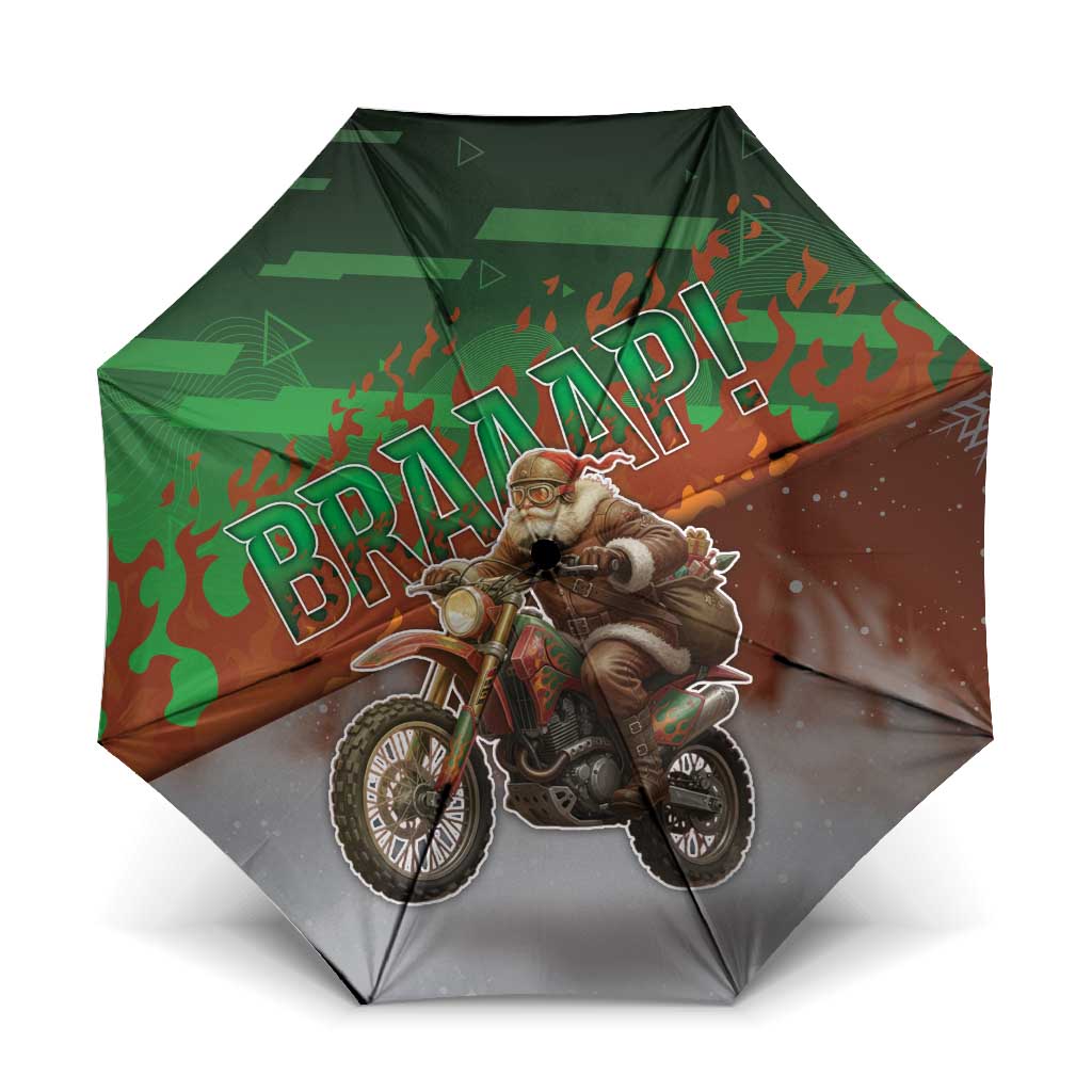 Braaap Christmas Umbrella Motocross Santa - Wonder Print Shop