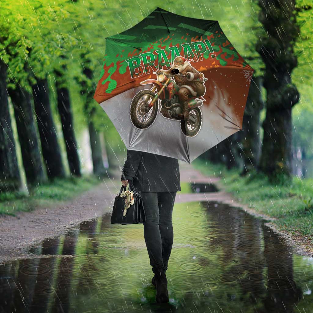 Braaap Christmas Umbrella Motocross Santa - Wonder Print Shop