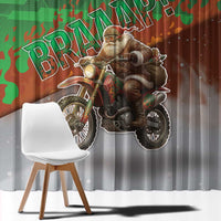 Braaap Christmas Window Curtain Motocross Santa - Wonder Print Shop