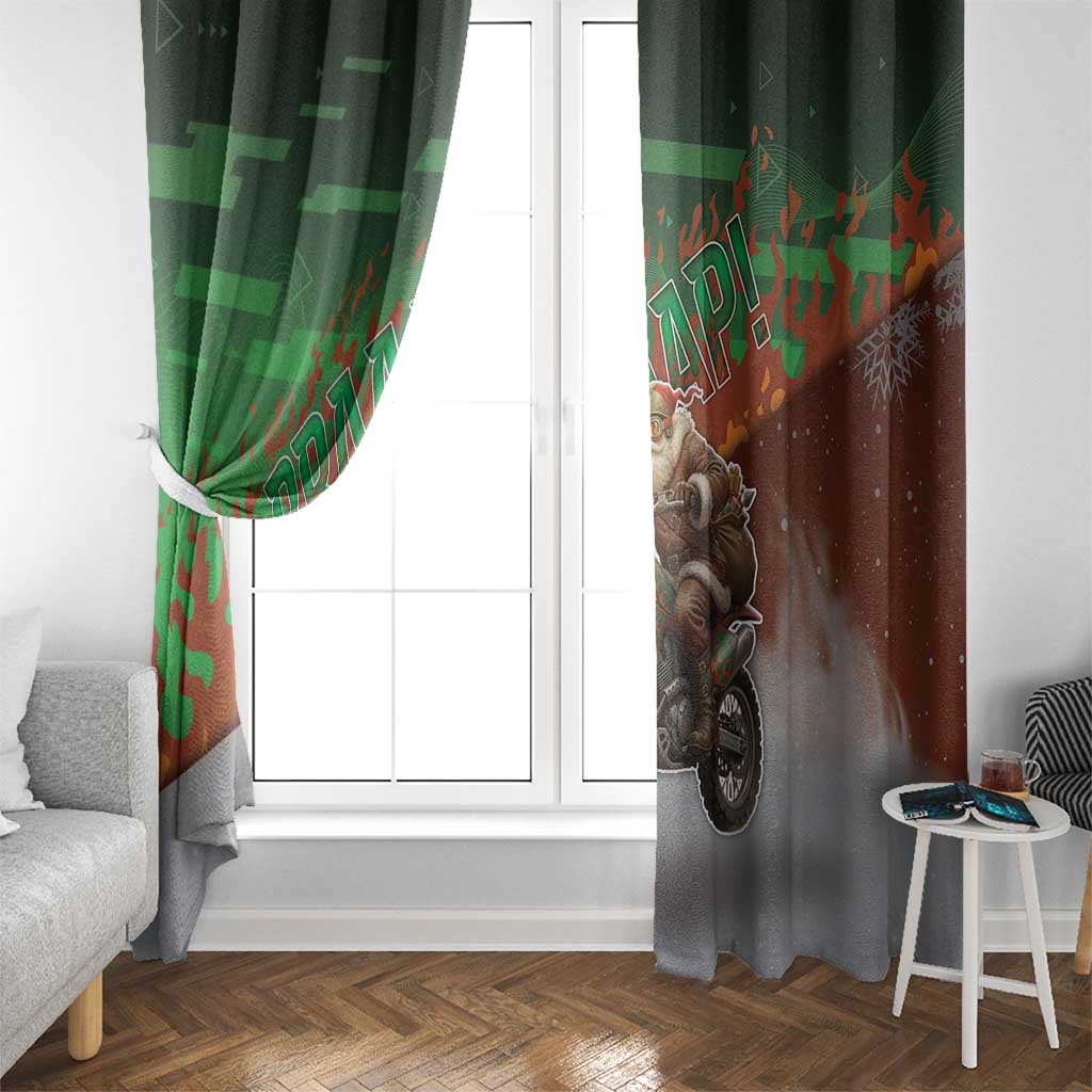 Braaap Christmas Window Curtain Motocross Santa - Wonder Print Shop