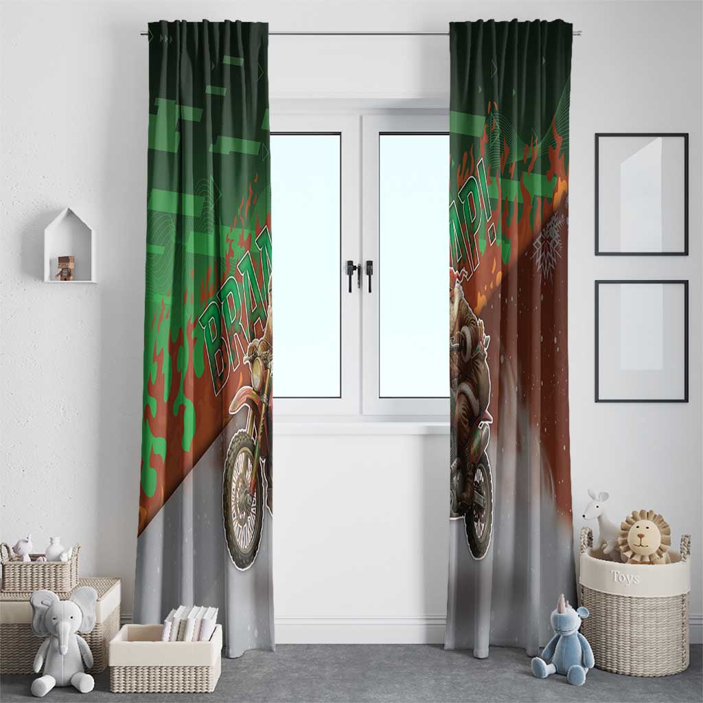 Braaap Christmas Window Curtain Motocross Santa - Wonder Print Shop
