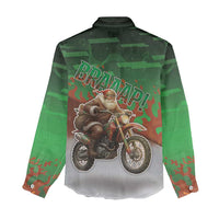 Braaap Christmas Women Casual Shirt Motocross Santa - Wonder Print Shop
