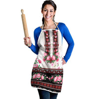Red Romanian National Costume Apron Peony Flowers Traditional Folk Pattern - Wonder Print Shop
