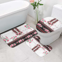 Red Romanian National Costume Bathroom Set Peony Flowers Traditional Folk Pattern - Wonder Print Shop